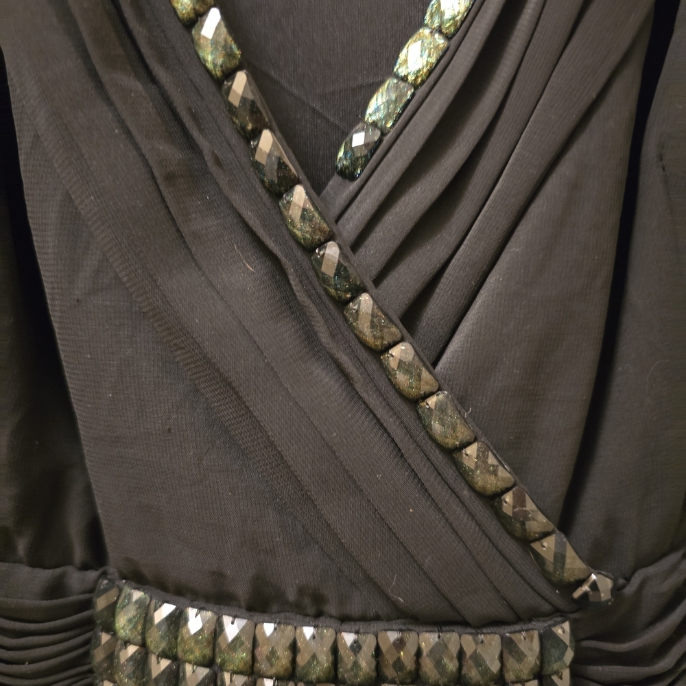 Fiesta Black Maxi Dress with Embellished Straps - Picture 5 of 7